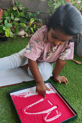 Non-toxic tracing powder for safe and fun learning activities for children.